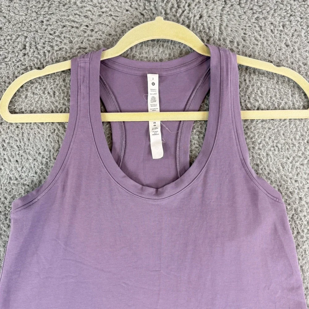 Lululemon Love Tank Top Womens 2 Purple Pima‎ Cotton Racerback Sleeveless Yoga
